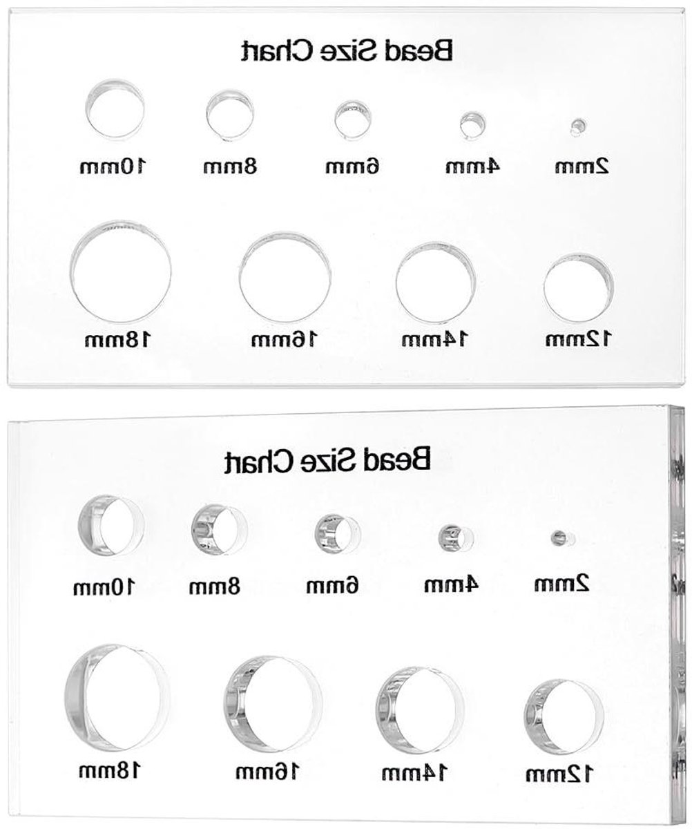 TheLau - Kralen Meetliniaal Acryl - Kralen Maattabel - Patroon Sjabloon - Diamant Edelsteen - 2 Stuks