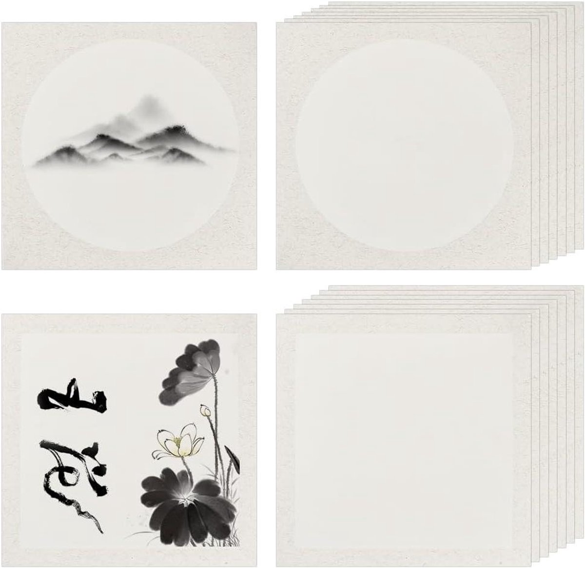 TheLau - Shikishi Board 13 Inch voor Sumie Schilderen en Chinese Kalligrafie - Xuan Papier - 20 Vellen - Graffiti Wall Art Decoratie