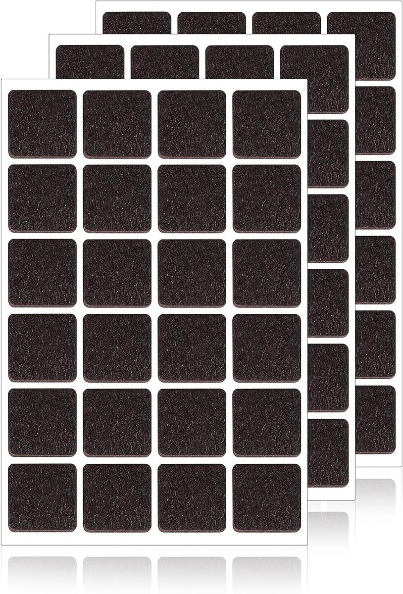   -  glijders 22mm zelfklevend - Set van 72 bruine viltdoppen voor stoelen - Meubelglijders vloerbeschermers met 3mm dikte