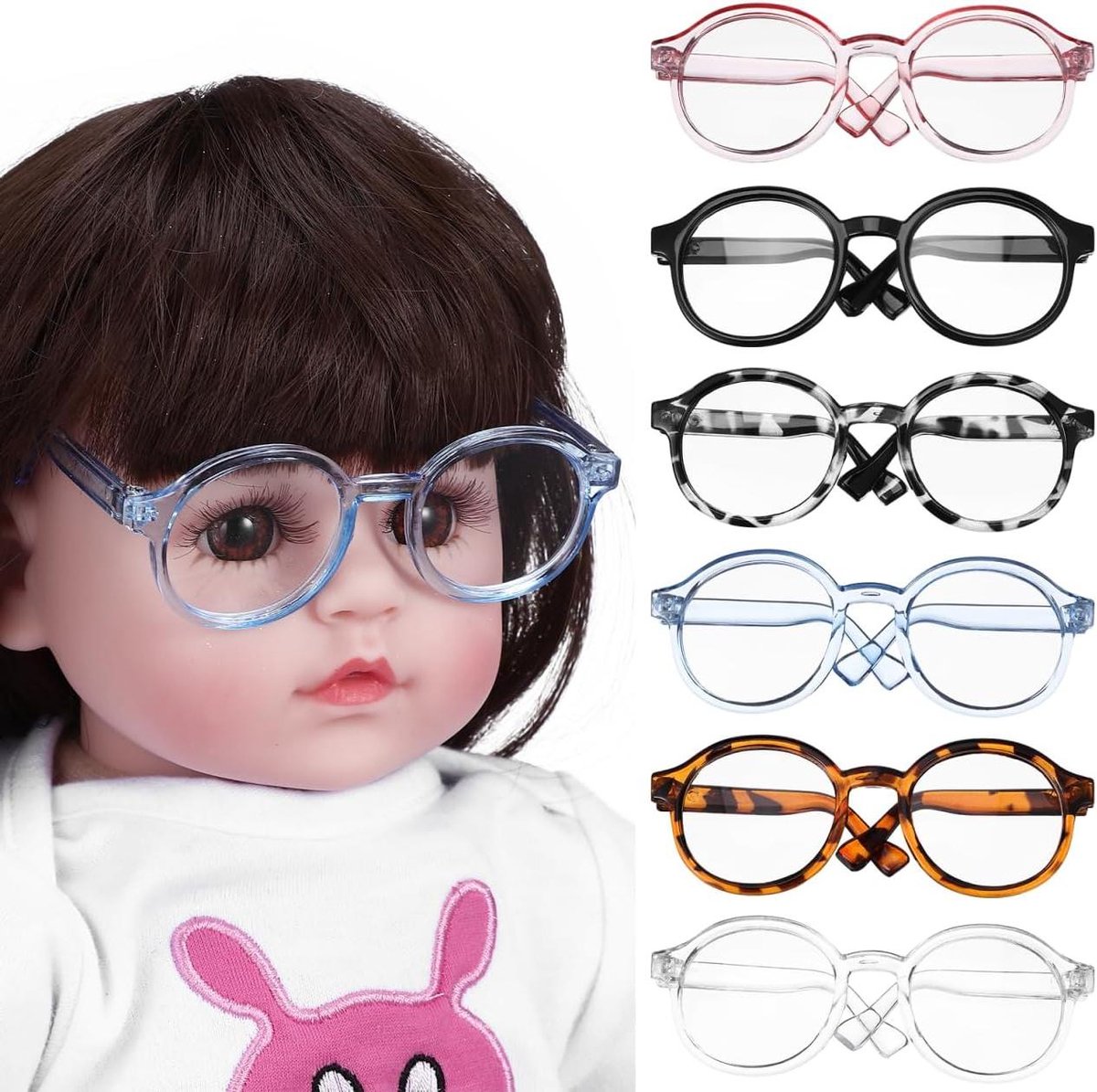 Thelau - - Miniatuurmodellen, 6 stuks, zonnebril voor poppen, miniatuurpoppen, veelzijdig voor poppen