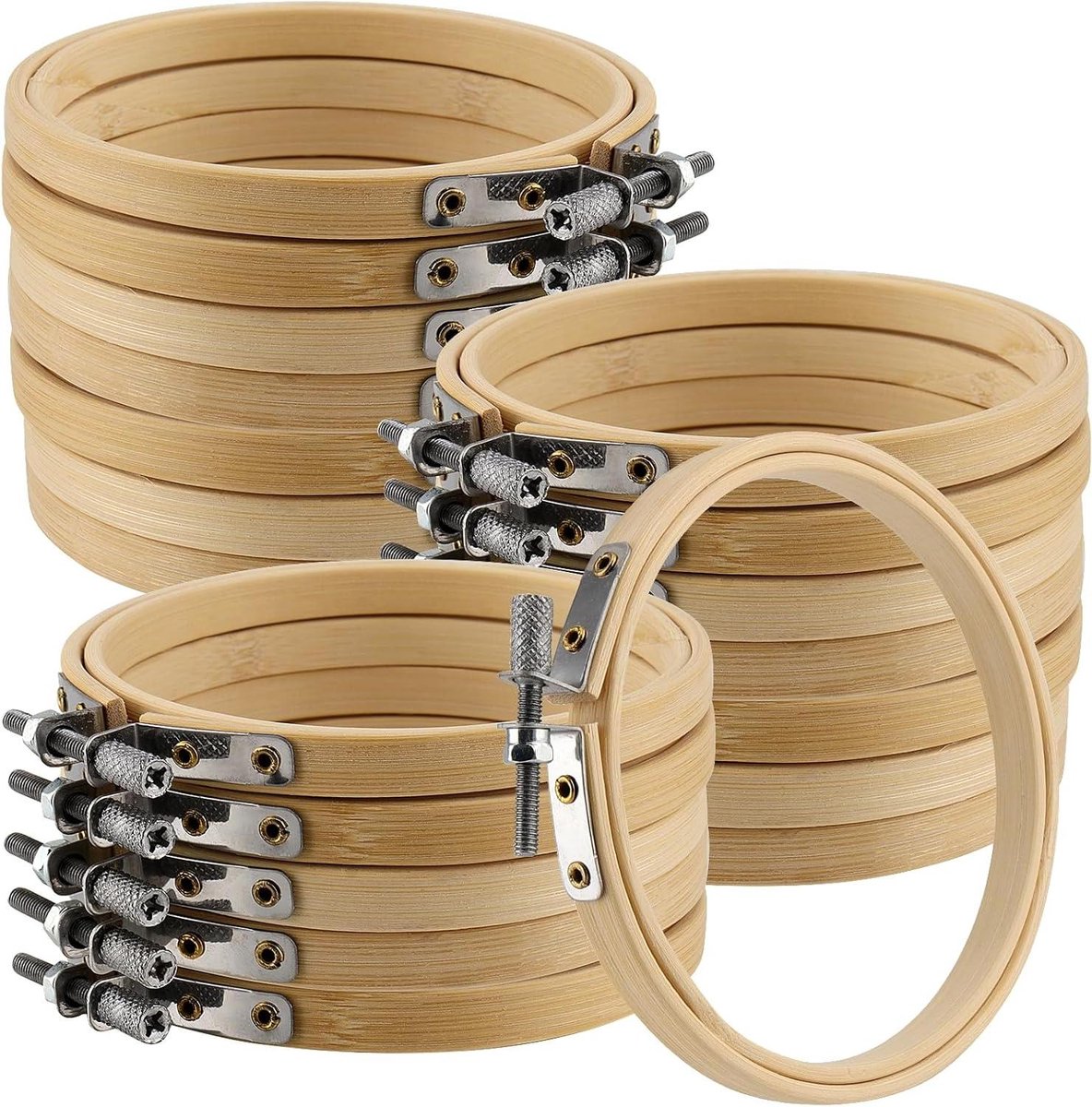 Thelau - 20 stuks borduurringen van 10 cm, bamboe kruissteek hoepels voor handig naaien