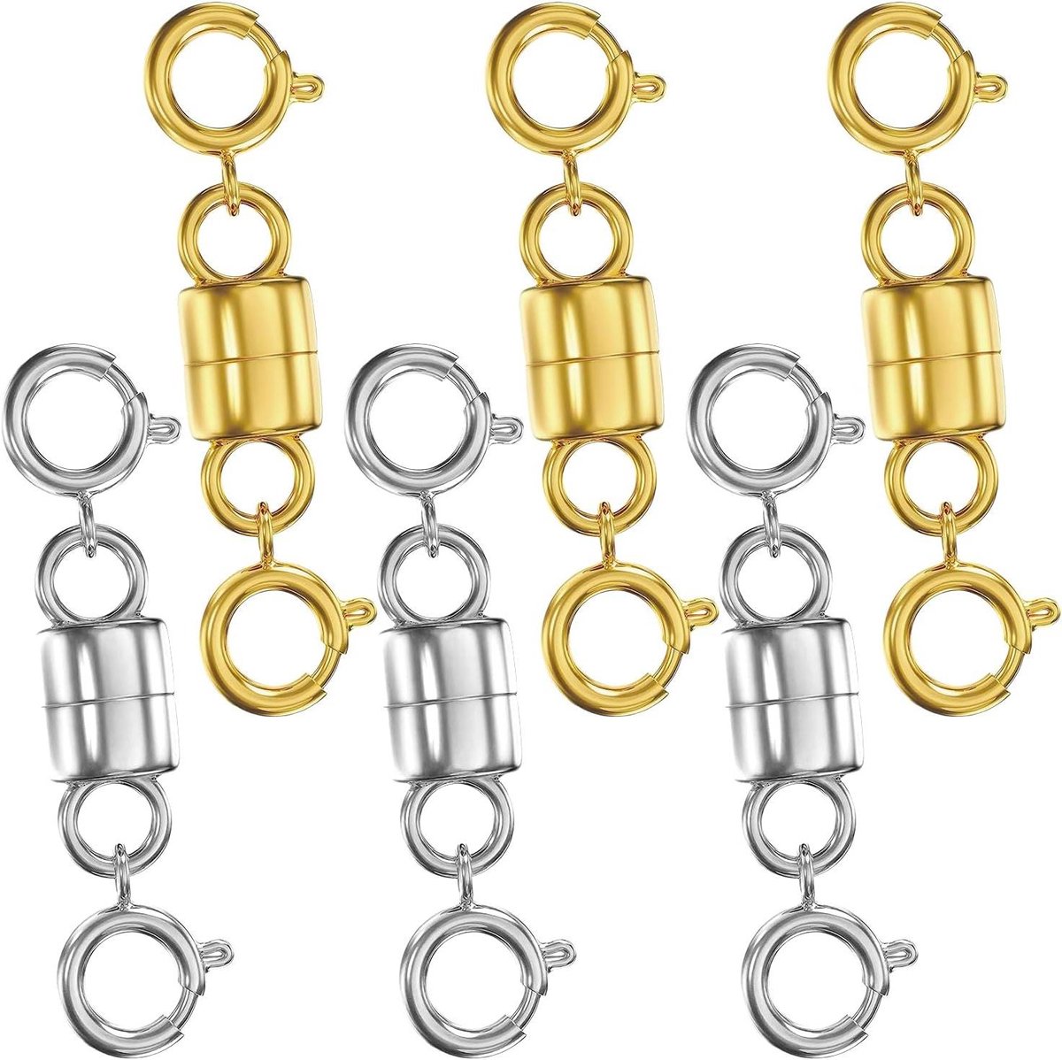 Thelau - 6 stuks magnetische kettingsluitingen voor sieraden maken - goud/zilver - Magneetsluitingen armband - Trendy sieradensluitingen