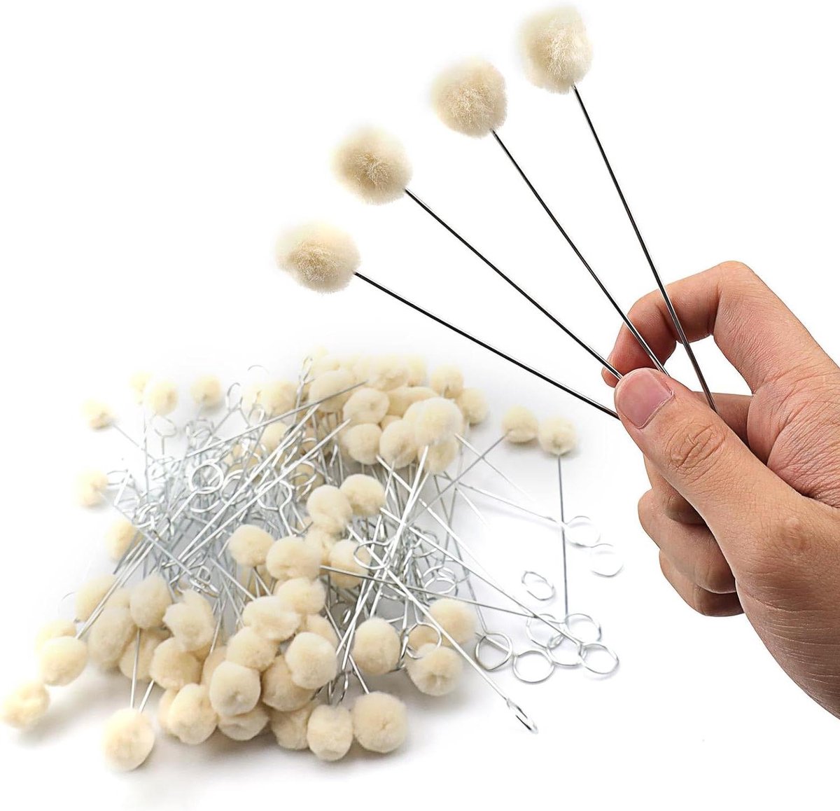 Thelau - Ballenkwast - Set van 100 stuks - Voor het verven - Leren verfgereedschap - Herbruikbaar - Ophangoog - Geschikt voor beschilderen, lijmen en doe-het-zelven