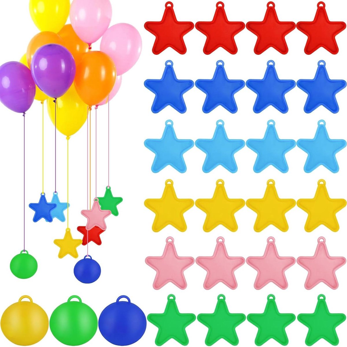 Thelau - Ballongewichten pack - 27 stuks voor heliumballonnen - decoratieve kegelvormige gewichten voor bruiloft, verjaardag en feesten