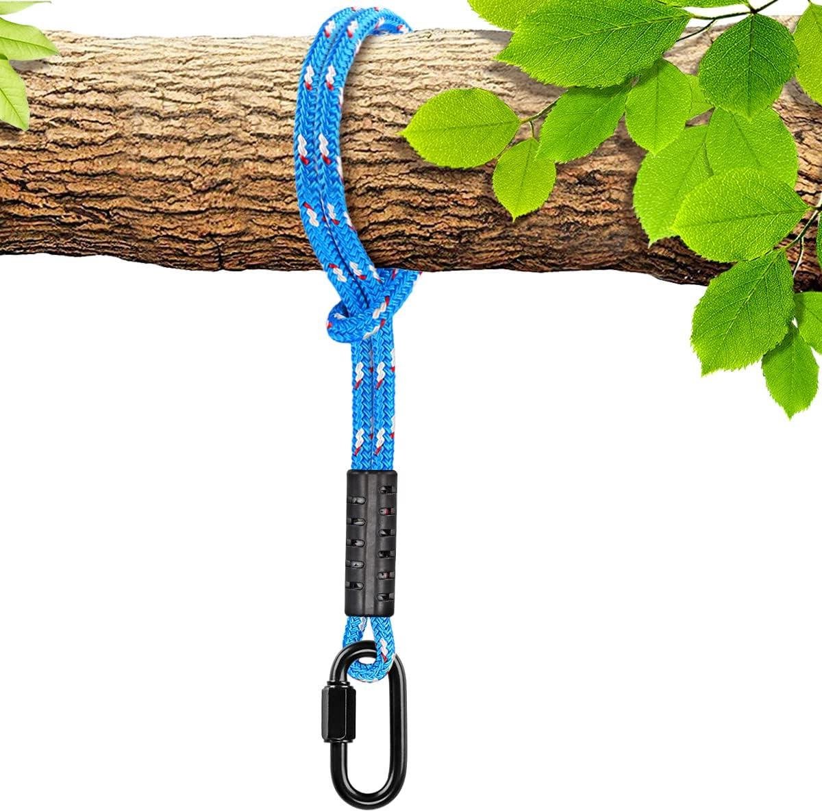 Thelau - Boom Swing Touw met 2200 lbs Capaciteit en Hangmat Boom Swing Opknoping Strap, Zware Duty Carabiner, 1000 LB Capaciteit, voor Binnen en Buiten Swing Hangmat Speeltuin - Accessoires, 4ft, 1 Stks