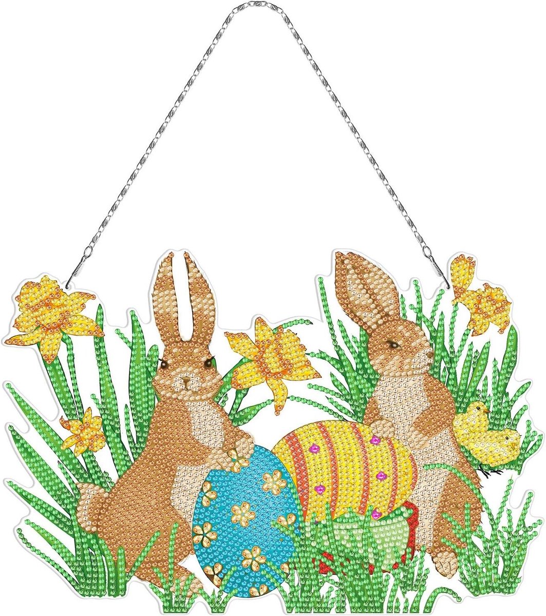 Thelau - Diamond Painting Pasen 5D - Ornamenten, handwerk applicatie mozaïek haas paaseieren