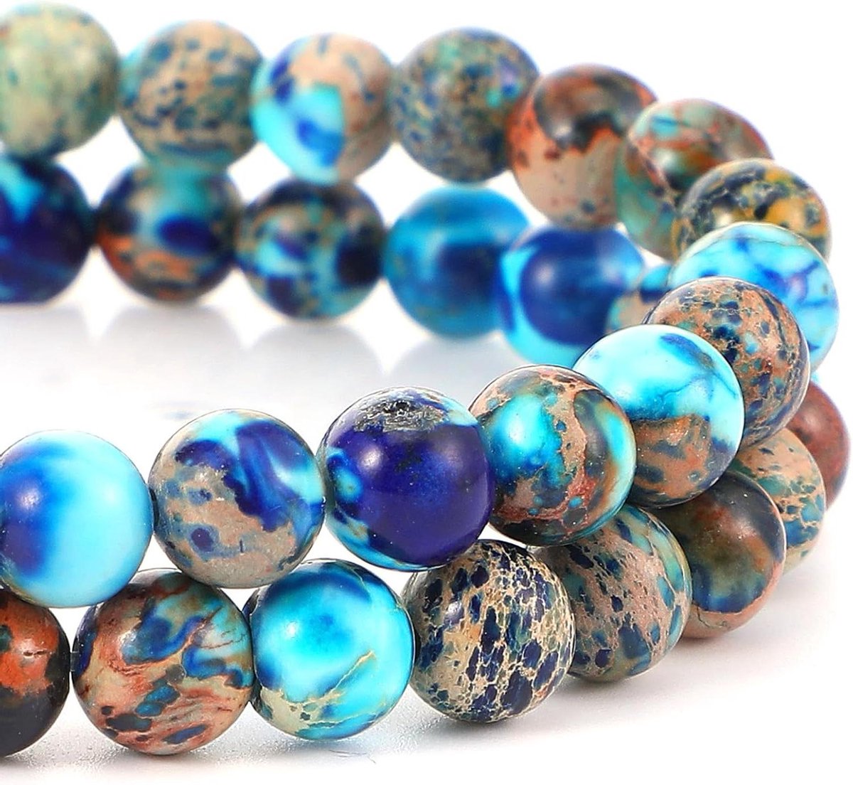 Thelau - Edelstenen kralen mix in blauw en groen - 60 stuks - 6 mm - voor sieraden maken