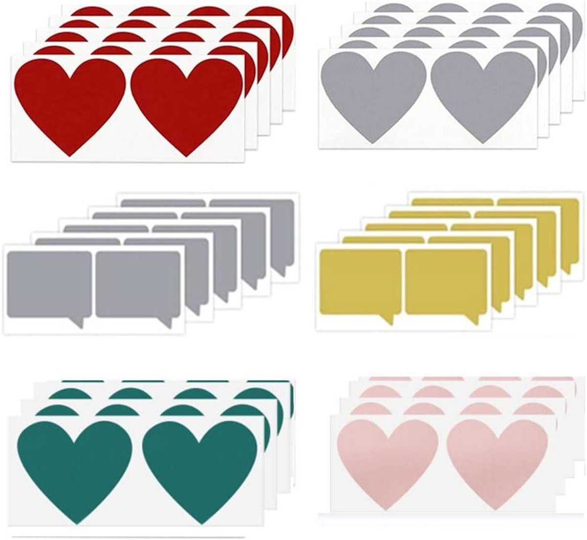 Thelau - Kras en win stickers 60 stuks - Krasstickers voor uitnodigingskaarten - Hart stickers - Geschenk en bruiloft decoratie.