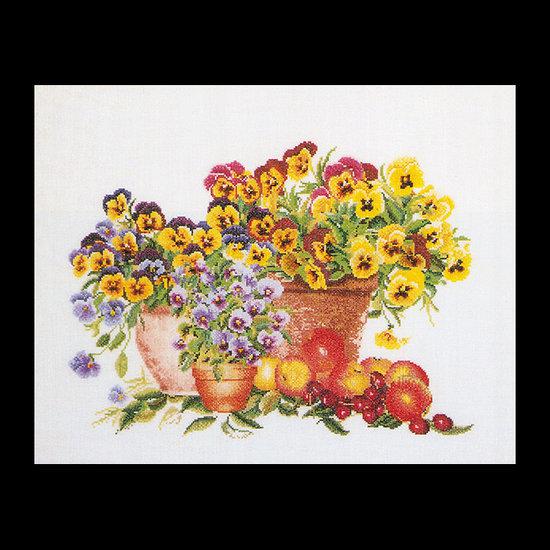 2083A Tuinviooltjes Borduurpakket