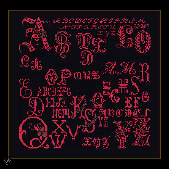 2093.05 Merklap Antieke Letters Borduurpakket