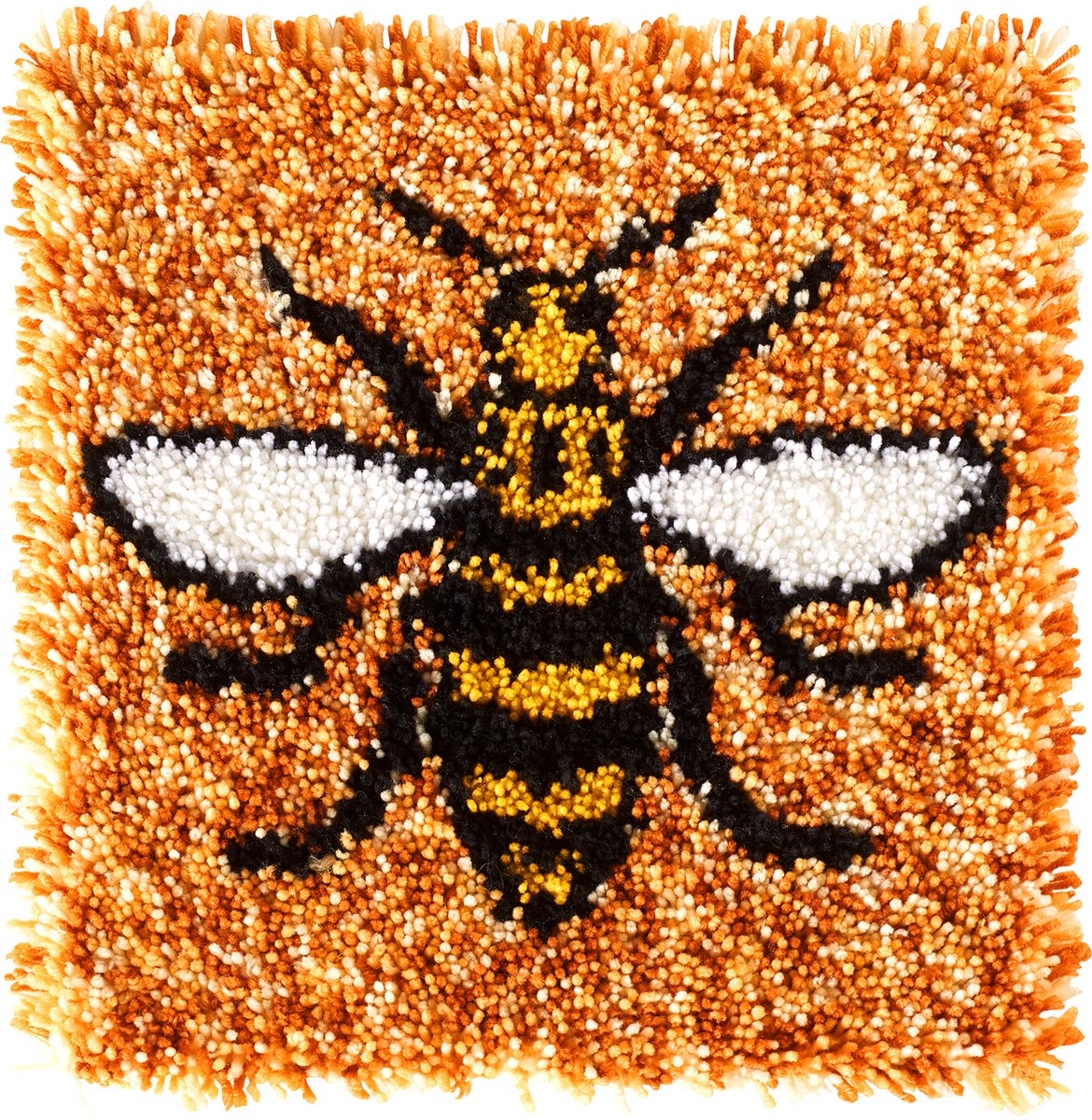 LEISURE ARTS Latch Hook set Bij - DIY pakket volwassenen - Muurdecoratie - 41cm