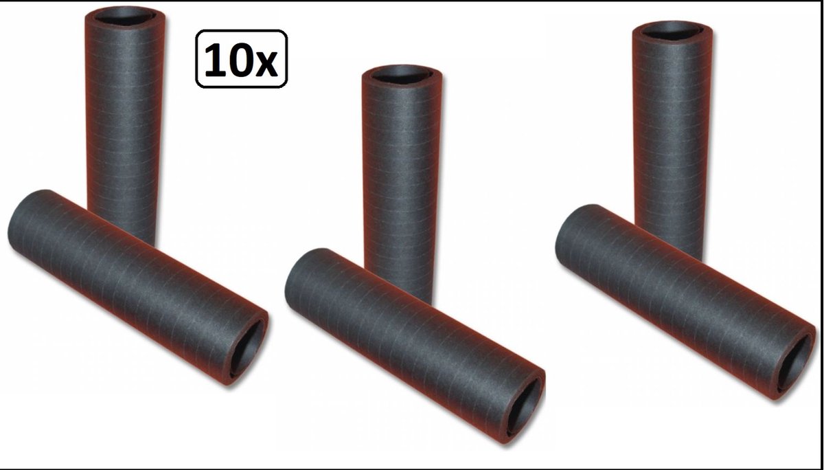 10x Rol   zwart 4m 20 ringen - Carnaval festival thema feest serp