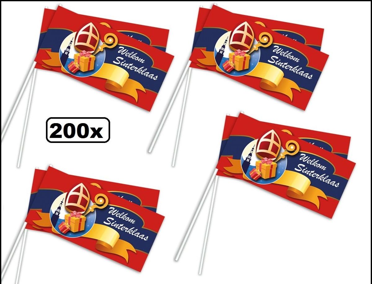 200x Zwaaivlaggetje Sinterklaas