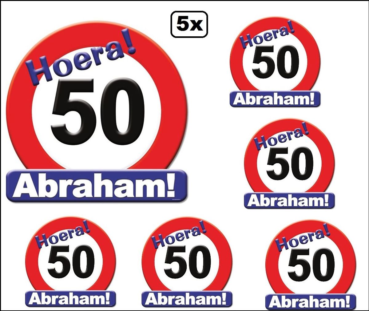 5x Huldeschild Abraham 50 jaar