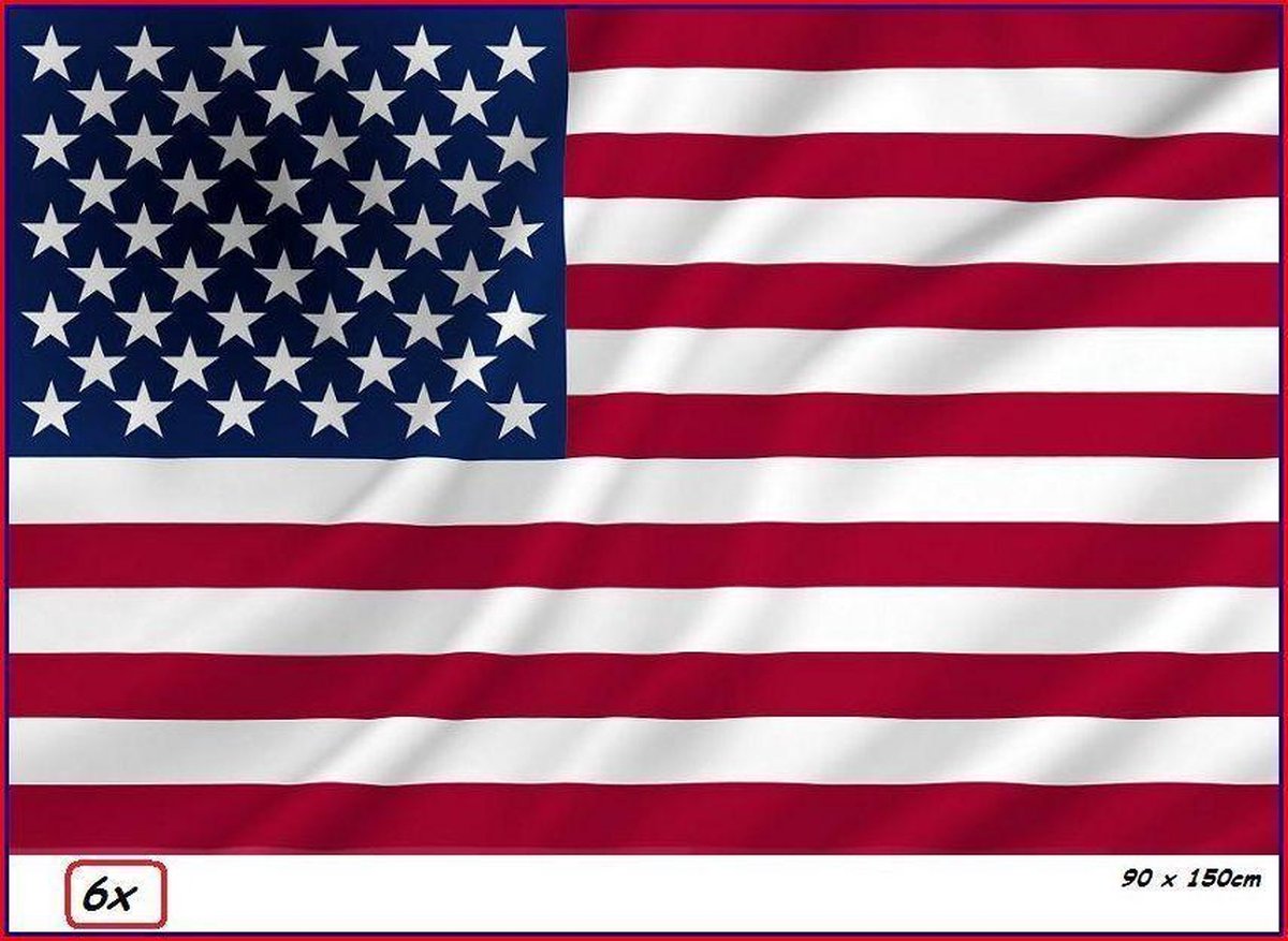 6x USA vlag 90cm x 150cm