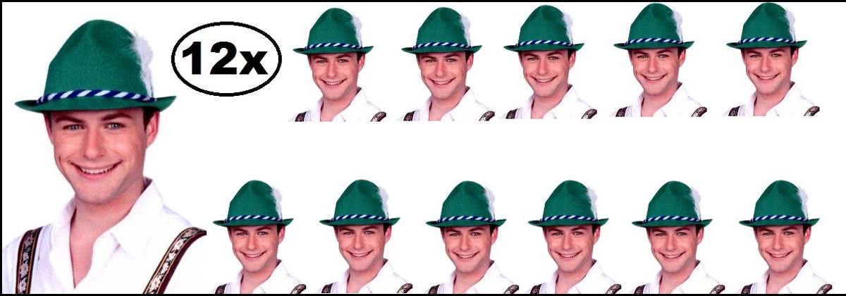 12x Tiroler hoed groen bayern