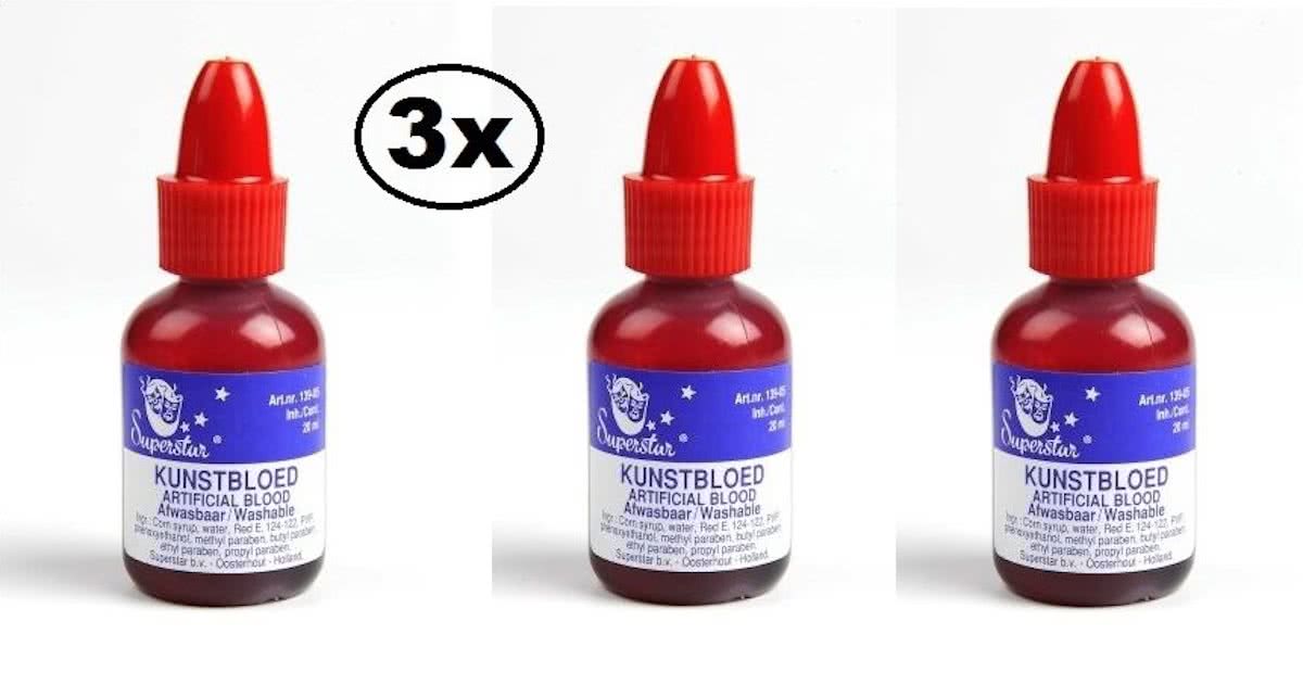 3x Kunstbloed helder dik stollend 20 ml