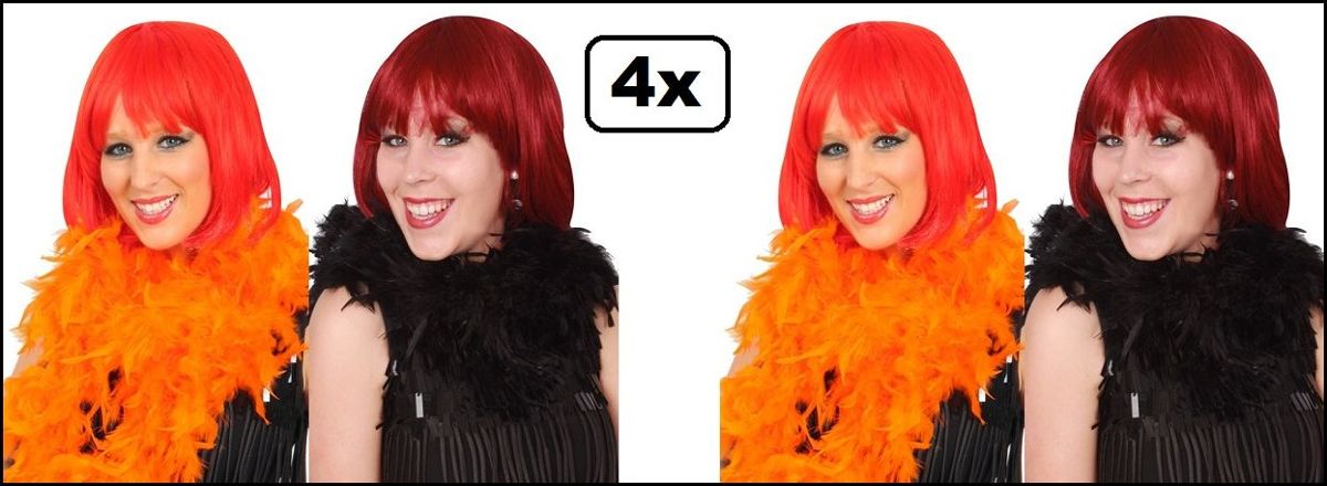4x   brandveilig zwart en oranje 180cm