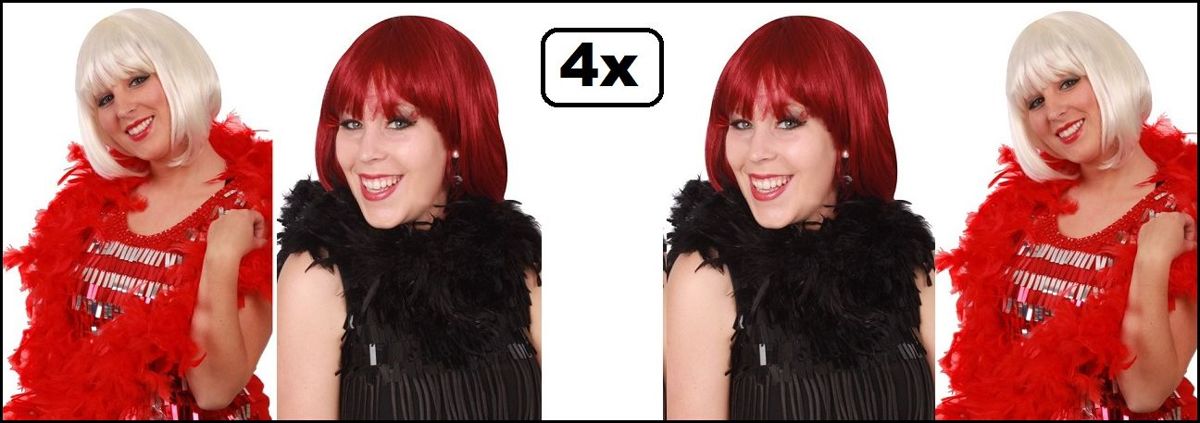 4x   brandveilig zwart en rood 180cm