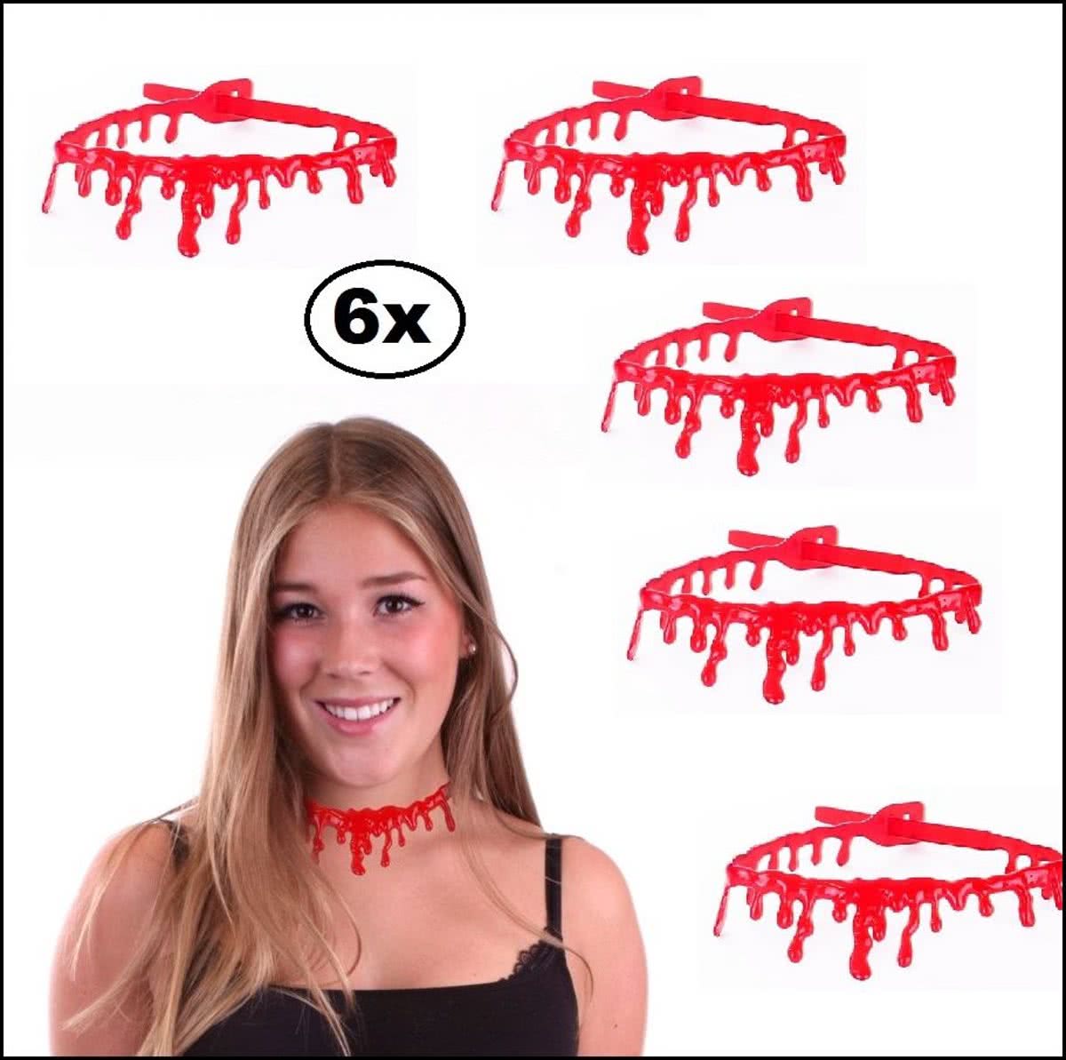 6x Halsband bloed Creepy