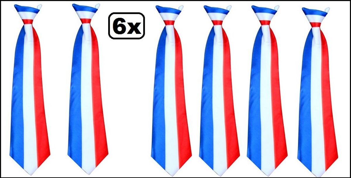 6x Stropdas satijn Frankrijk