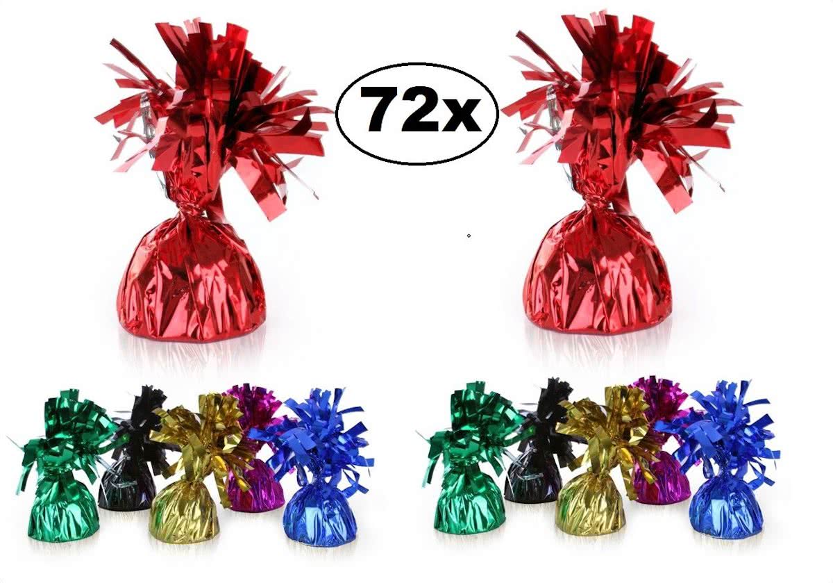 72x BonBon Ballon gewichtje ass. kleur