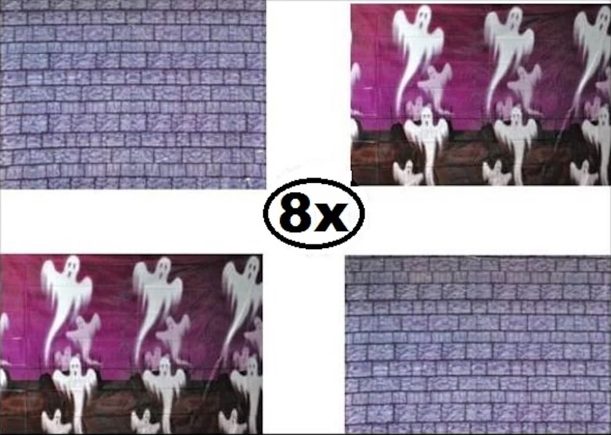 8x Horror wand decoratie Spooky en Wall