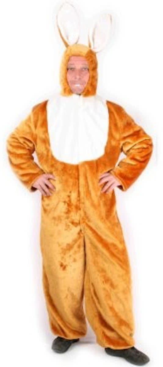 Paashaas pluche bruin/wit mt.52-54