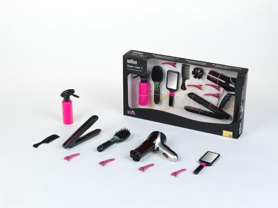 Braun Satin Speelgoed Kappersset
