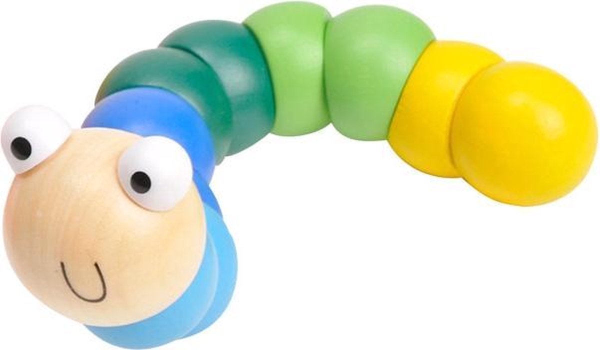 Houten Schakelpuzzel Rups - Blauw