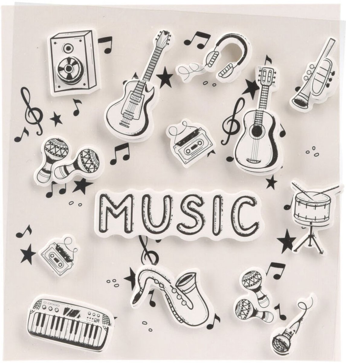 Stickers 3D Muziek Design