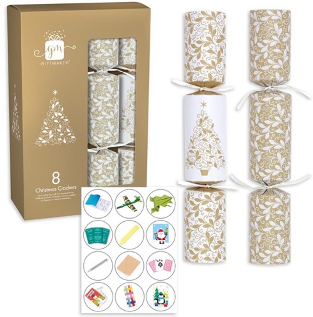 Tom Smith Christmas cracker cream-gold 8st