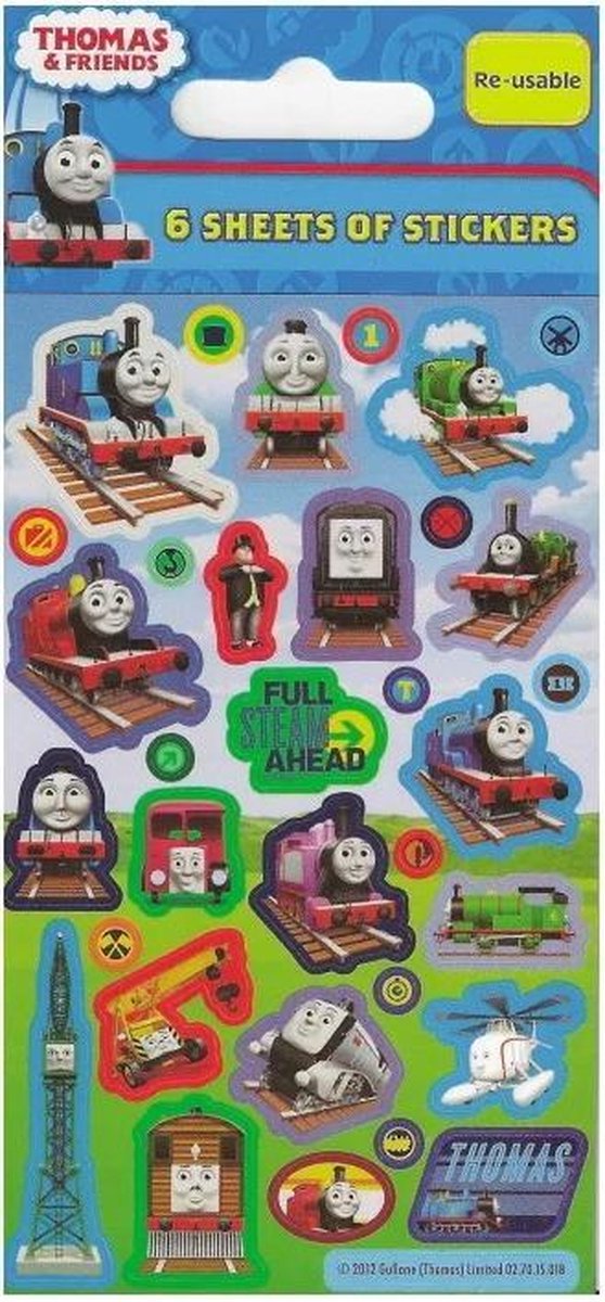 6 vellen Thomas de Trein stickers