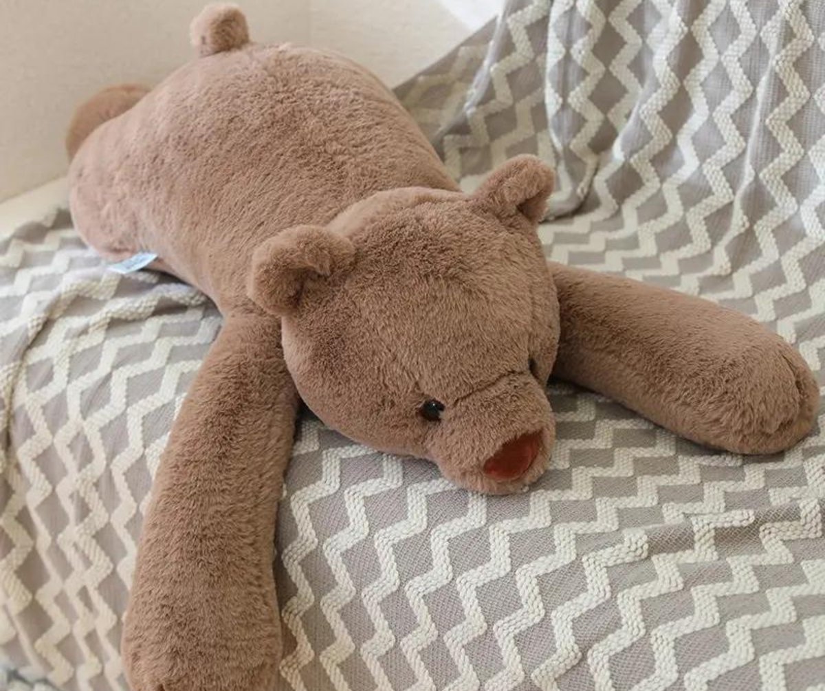 Thuiser Verzwaringsknuffel Beer Bruin - 60cm/1,5kg - Verzwaarde Knuffel - Weighted Stuffed Animal - Zware Knuffel Anxiety - Knuffel Groot met Gewicht - Plushie - Knuffelbeer - Teddybeer