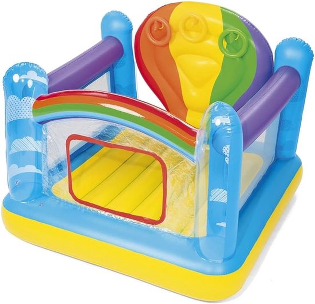 Professioneel Springkasteel – Opblaasbaar – Hoogwaardig Materiaal – Voor Kinderen – Max 60kg – 175x173x137 cm – Multicolor