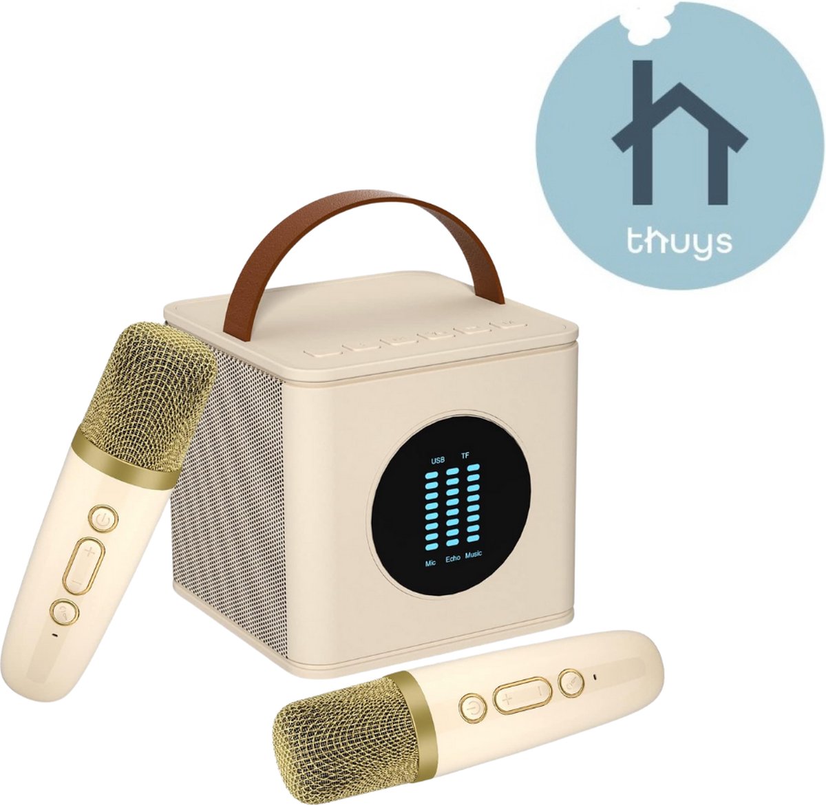 Thuys - Karaoke Set Voor Volwassenen - Karaoke Set Met 2 Microfoons - Karaoke Set Voor Tv - Karaoke Set Met Draadloze Microfoons - Geavanceerde Kwaliteit
