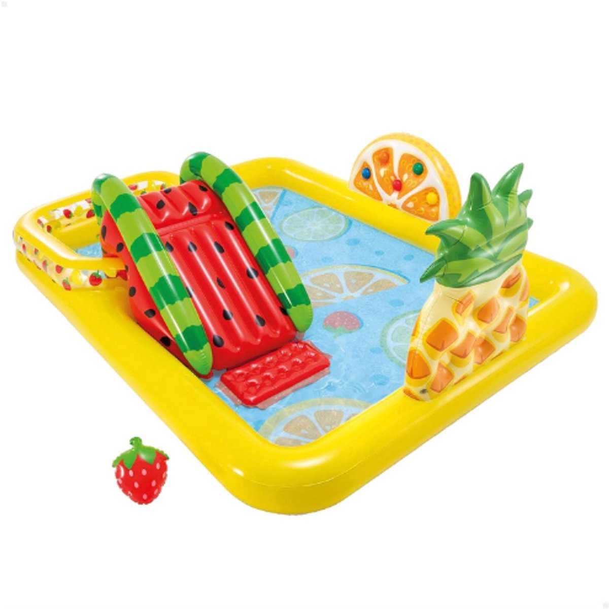 Thuys – Funn Fruity Waterspeelset – Kinderzwembad – Met Glijbaan – 244 x 191 x 91 Cm