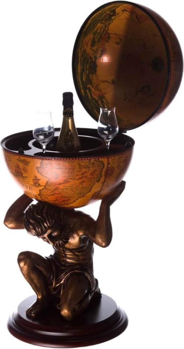   – Globebar –   Bar – Whiskey Set – Bijzettafel – Authentiek – Stijlvol Design – Bruin