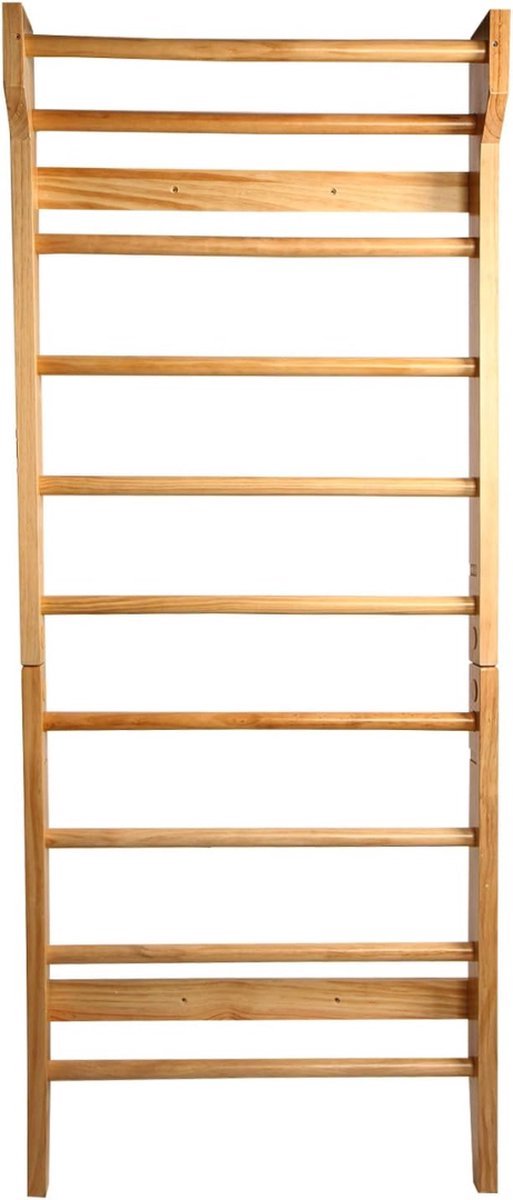   –   Binnen – Pikler – Wandklimrek – Turnrek – 195 x 80 x 14cm – Bruin