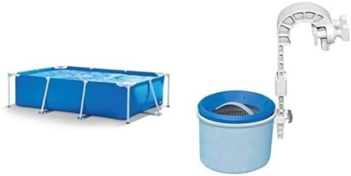 Thuys – Rechthoekig – Metal – Frame – Zwembad – 300 x 200 x 75cm – Blauw – Inclusie – Deluxe – Skimmer – Wandmontage