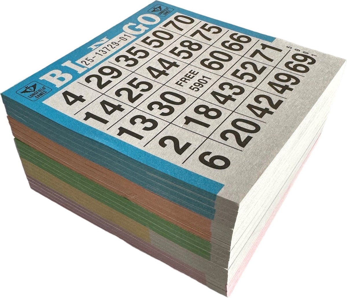 Bingo bloks 5x 100 verschillende kleuren Bingokaarten 1-75 - Bingokaarten