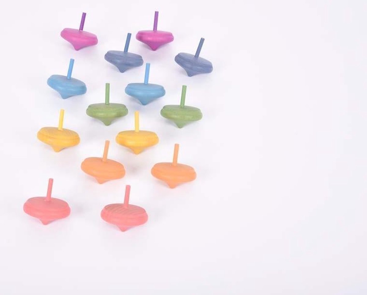 TickiT RAINBOW WOODEN SPINNING TOP