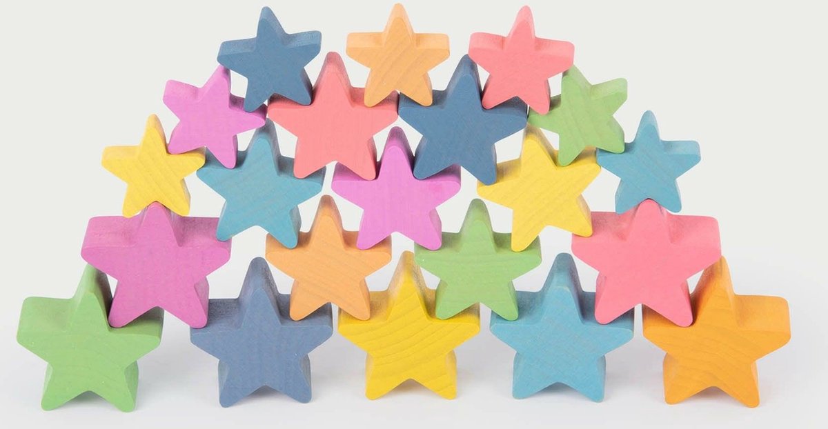 TickiT houten speelgoed regenboog sterren - educatief speelgoed set.