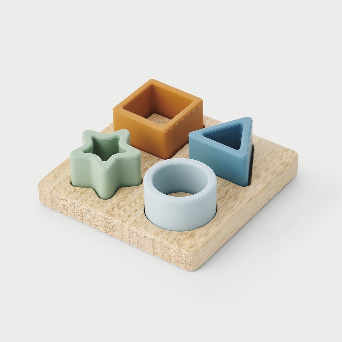 TickiT siliconen vormpuzzel educatief speelgoed - neutraal kleuren.