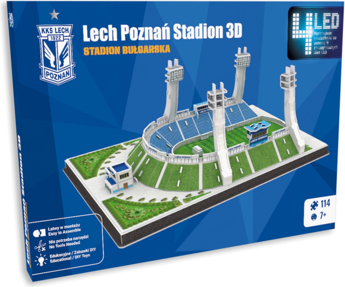 3D Puzzel Lech Poznan: Stadion Miejski 114 stukjes