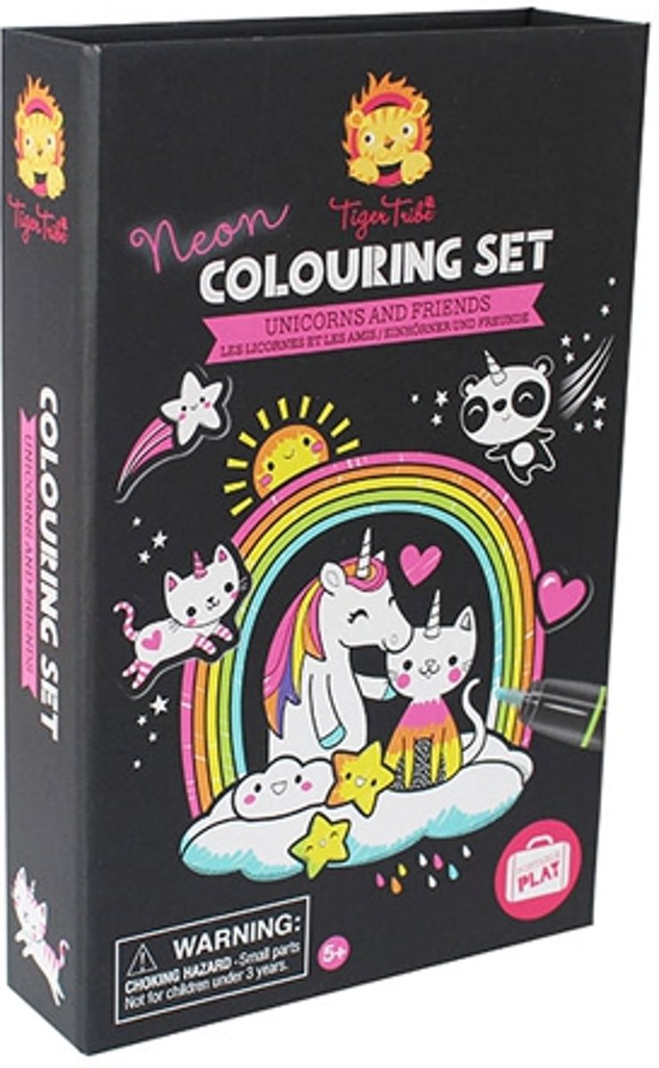 Tiger Tribe Neon Colouring Sets - Unicorn & Friend