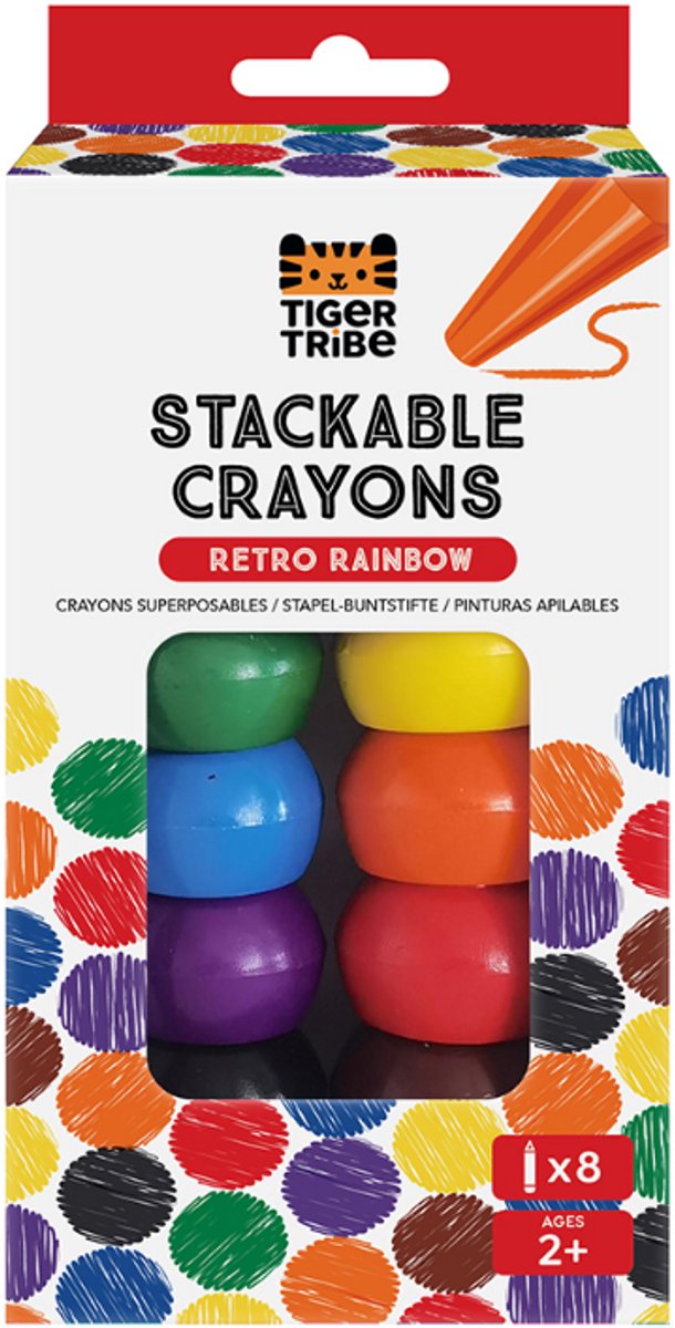 Tiger Tribe stapelbare kleurpotloden retro rainbow kleurplezier.