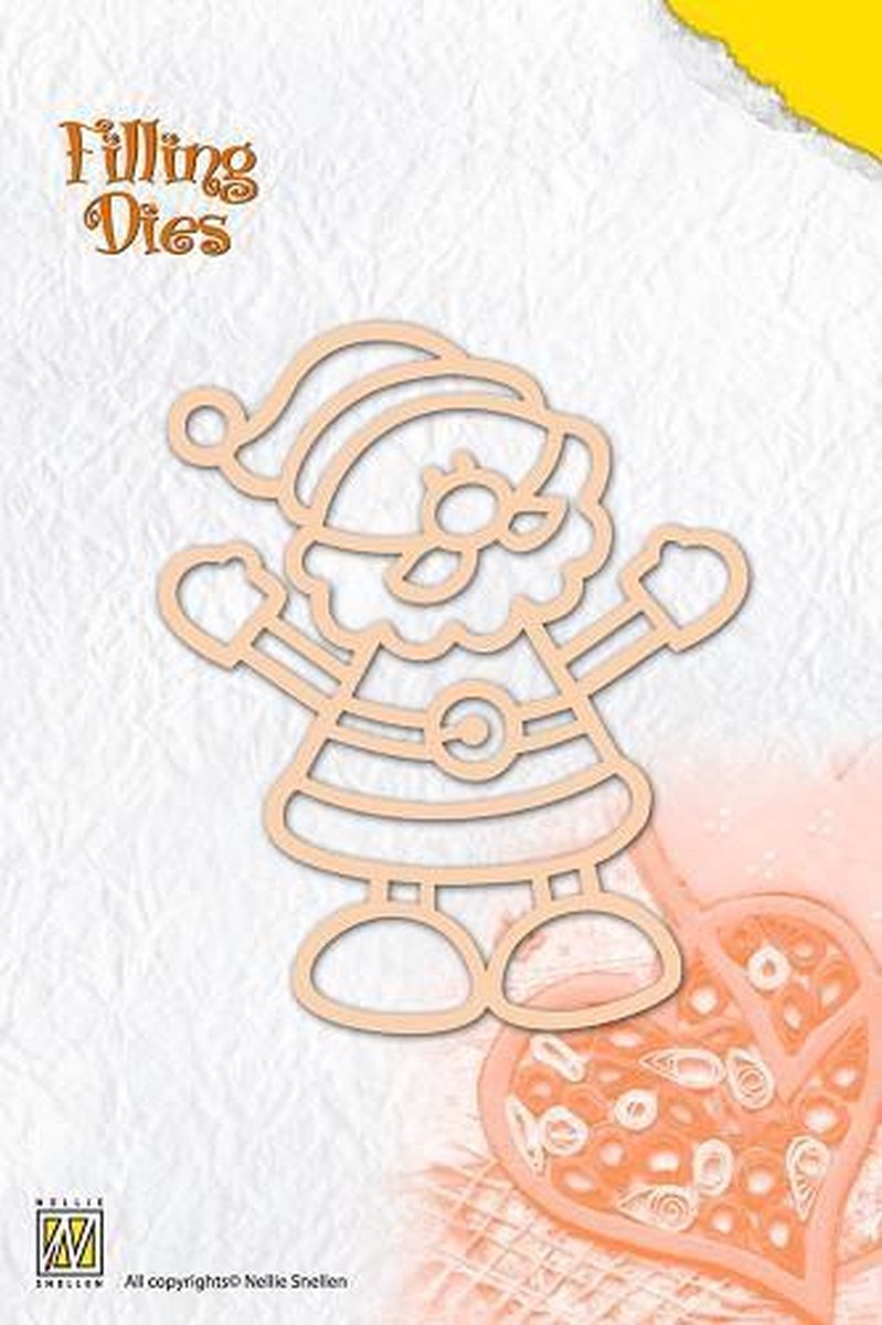 QD006 Nellie Snellen - Filling Die - Kerst - Santa - snijmal kerstman - hohoho
