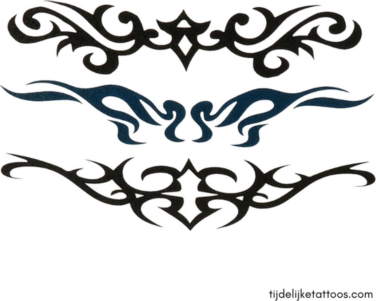 3 stuks Nek of onderrug tribal tattoos voor vrouwen – tijdelijke tattoo – neptattoo volwassenen – plak tattoo