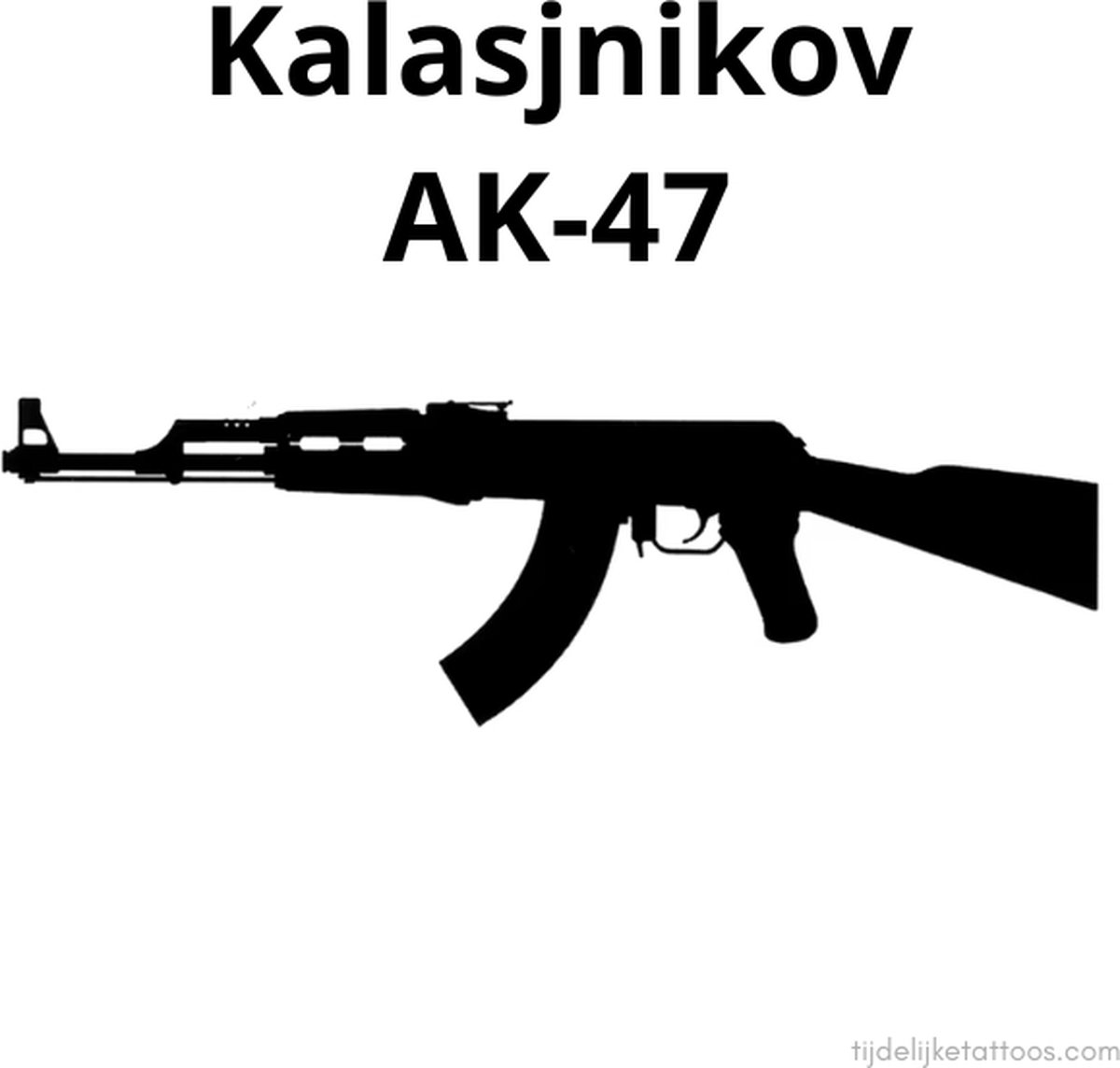 AK-47 Kalasjnikov geweer - tijdelijke tattoo - plak tattoo - neptattoo volwassenen - stoere stijder tattoo- drill rap tattoo